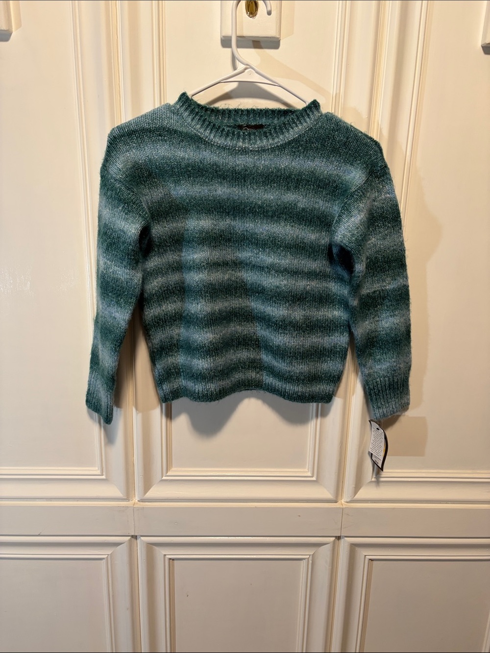 art class Teal & Light Teal Striped Crewneck Sweater